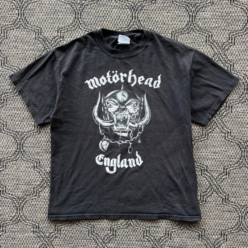 Vintage Motorhead T-Shirt Mens Large Black Y2K England Band Rock Heavy Metal